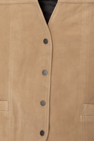 Gilet sans manches en cuir de chèvre - Marron