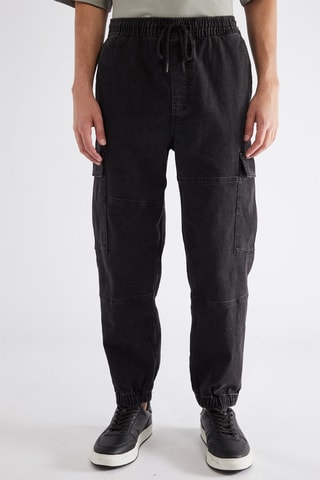 Jogger en jean - Noir