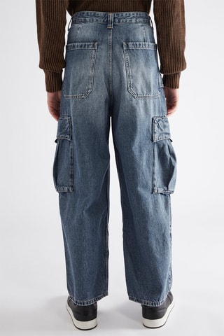 Jean baggy cargo - Bleu