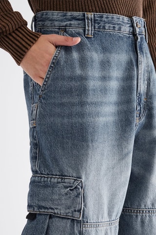 Jean baggy cargo - Bleu