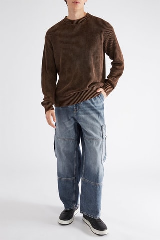 Jean baggy cargo - Bleu