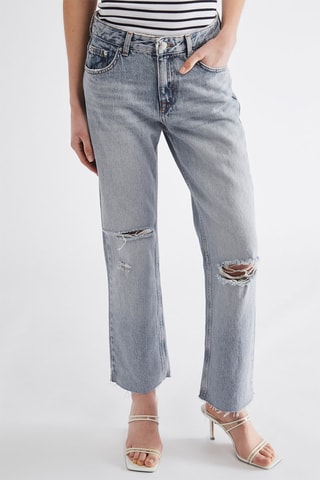 Jean droit mid-rise - Bleu