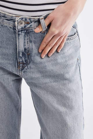 Jean droit mid-rise - Bleu