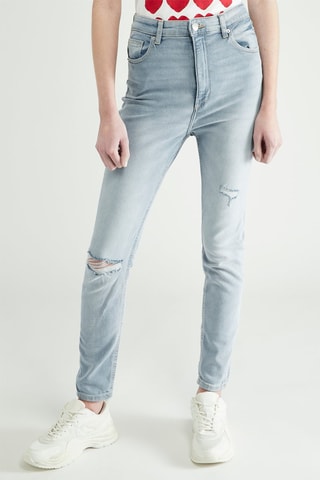 Jean taille haute skinny - Bleu
