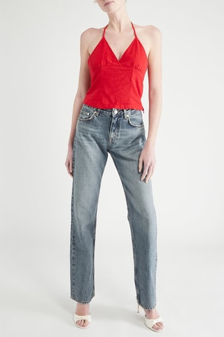 Jean droit mid-rise - Bleu