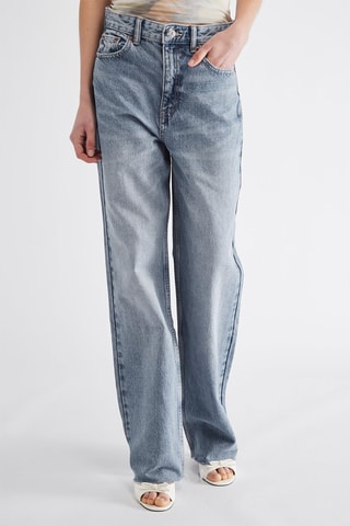 Jean droit taille haute - Bleu