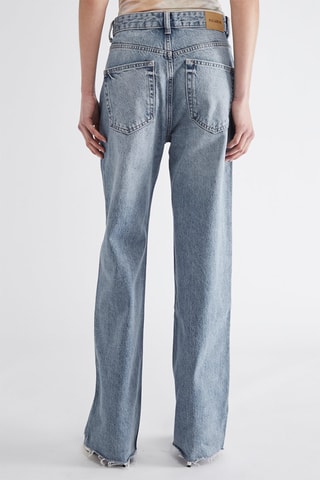 Jean droit taille haute - Bleu