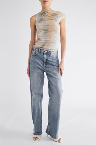 Jean droit taille haute - Bleu