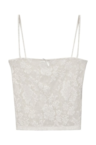 Top en dentelle - Blanc