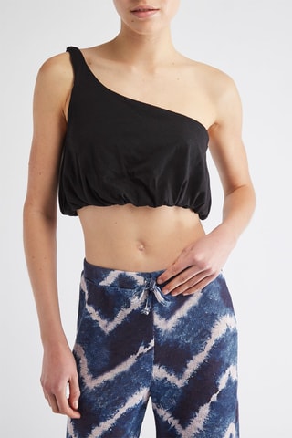 Crop top asymétrique - Noir