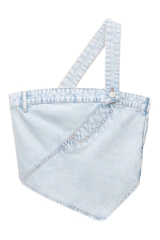 Top asymétrique en jean - Ciel