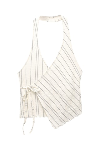 Top a portafoglio - Ecrù e grigio scuro