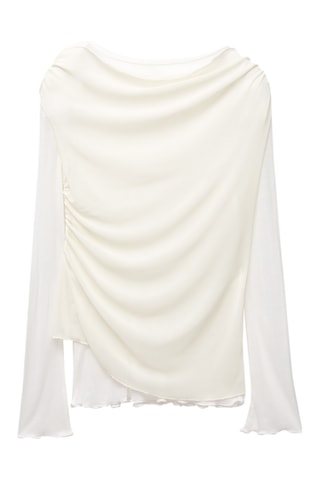 Top effetto trompe-l’œil - Bianco e avorio