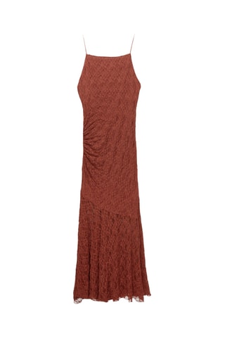 Robe longue en dentelle - Rouge brique