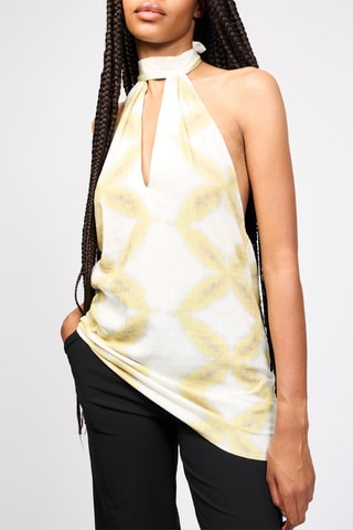 Abito corto - Bianco e giallo