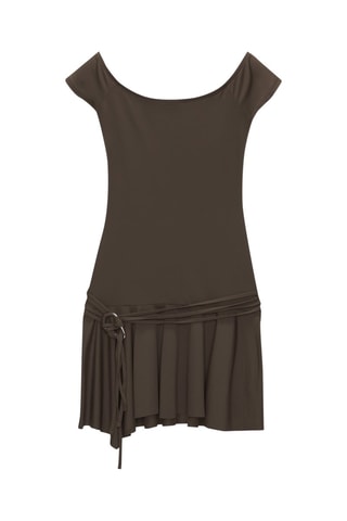 Robe asymétrique - Marron