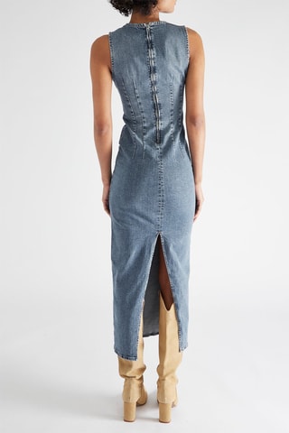 Robe longue en jean  - Bleu