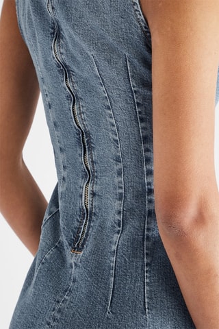 Robe longue en jean  - Bleu