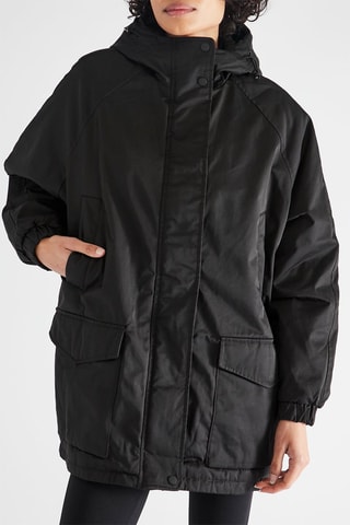 Parka oversize à capuche - Noir