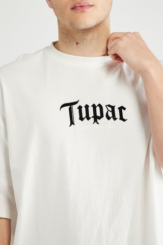 T-shirt oversize Tupac - Blanc
