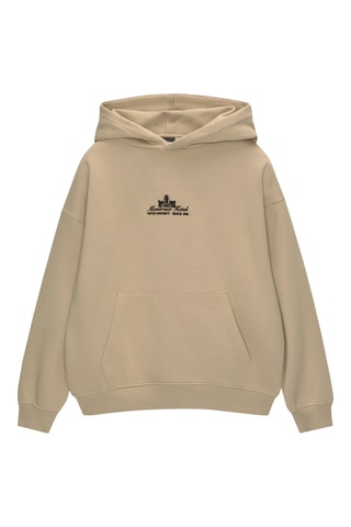 Sweat à capuche - Beige et noir