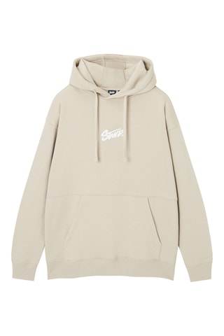 Sweat à capuche - Beige clair et blanc