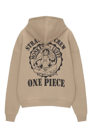 Sweat à capuche Luffy One Piece - Beige