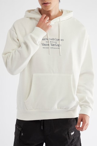 Sweat Champ de blé avec cyprès Vincent van Gogh - Blanc