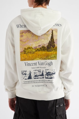 Sweat Champ de blé avec cyprès Vincent van Gogh - Blanc