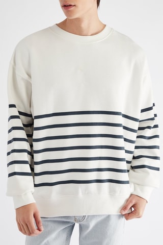 Sweat - Blanc et bleu marine