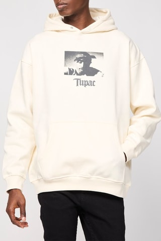 Sweat à capuche Tupac - Ecru