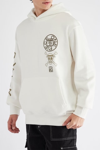 Felpa One Piece Luffy Monkey - Bianco