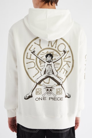 Felpa One Piece Luffy Monkey - Bianco
