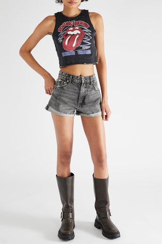 Short en jean - Gris