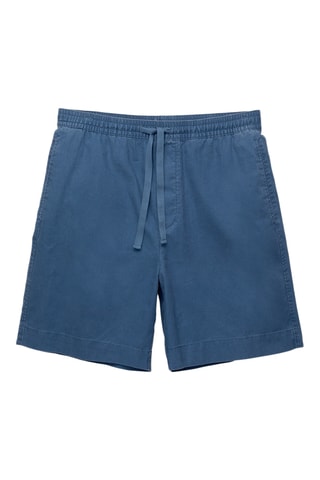 Bermuda en lin - Bleu foncé