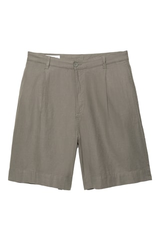 Bermuda en lin - Kaki