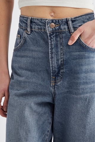 Bermuda long oversize - Bleu