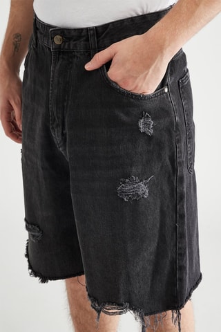 Bermuda en jean - Noir