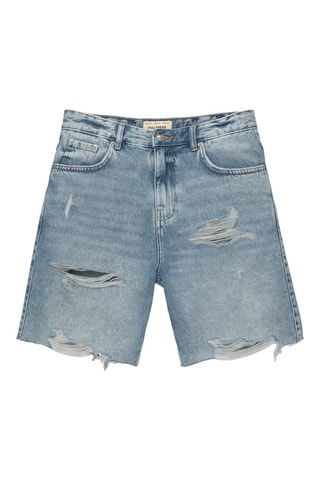 Bermuda droit en jean - Bleu clair