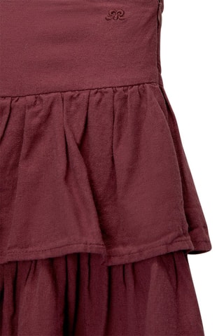 Jupe volantée en lin - Bordeaux