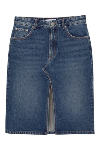 Jupe midi en jean - Bleu marine