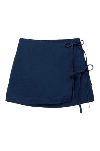 Jupe portefeuille en jean - Bleu