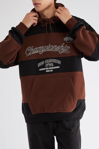 Sweat à capuche - Marron et noir