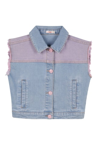 Veste en jean sans manches - Ciel et violet