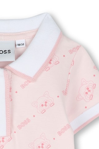 Robe en coton biologique - Rose poudré et blanc - Boss