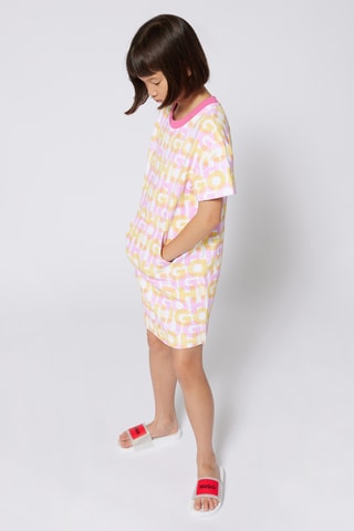 Robe t-shirt - Rose poudré et jaune - Hugo