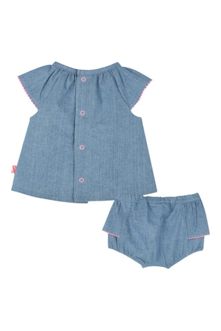 Blouse et bloomer en jean - Bleu cobalt