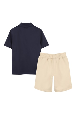 Polo et bermuda - Bleu marine et beige