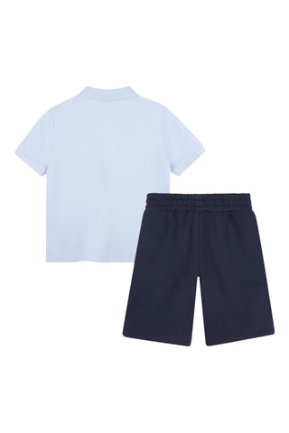 Polo et bermuda - Ciel et bleu marine