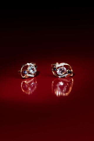 Brincos Rêve Bleu Ouro amarelo, diamantes, safiras e topázios